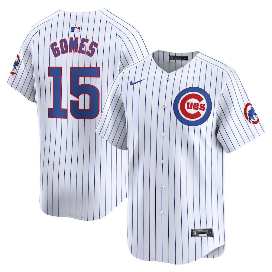 Men Chicago Cubs #15 Yan Gomes Nike White Home Limited Player MLB Jersey->->MLB Jersey